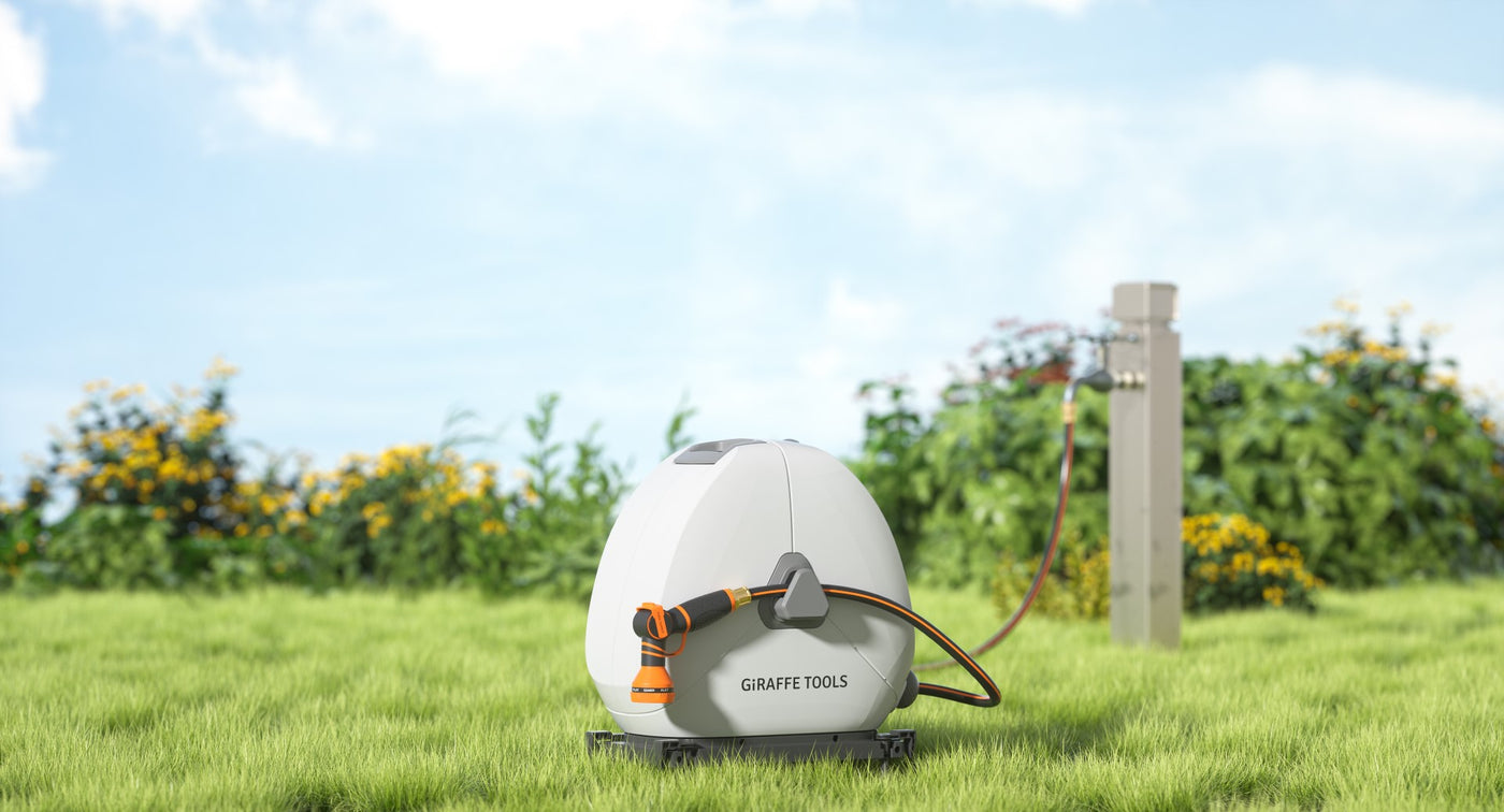 Giraffe Tools Ground-Mounted Retractable Hose Reel