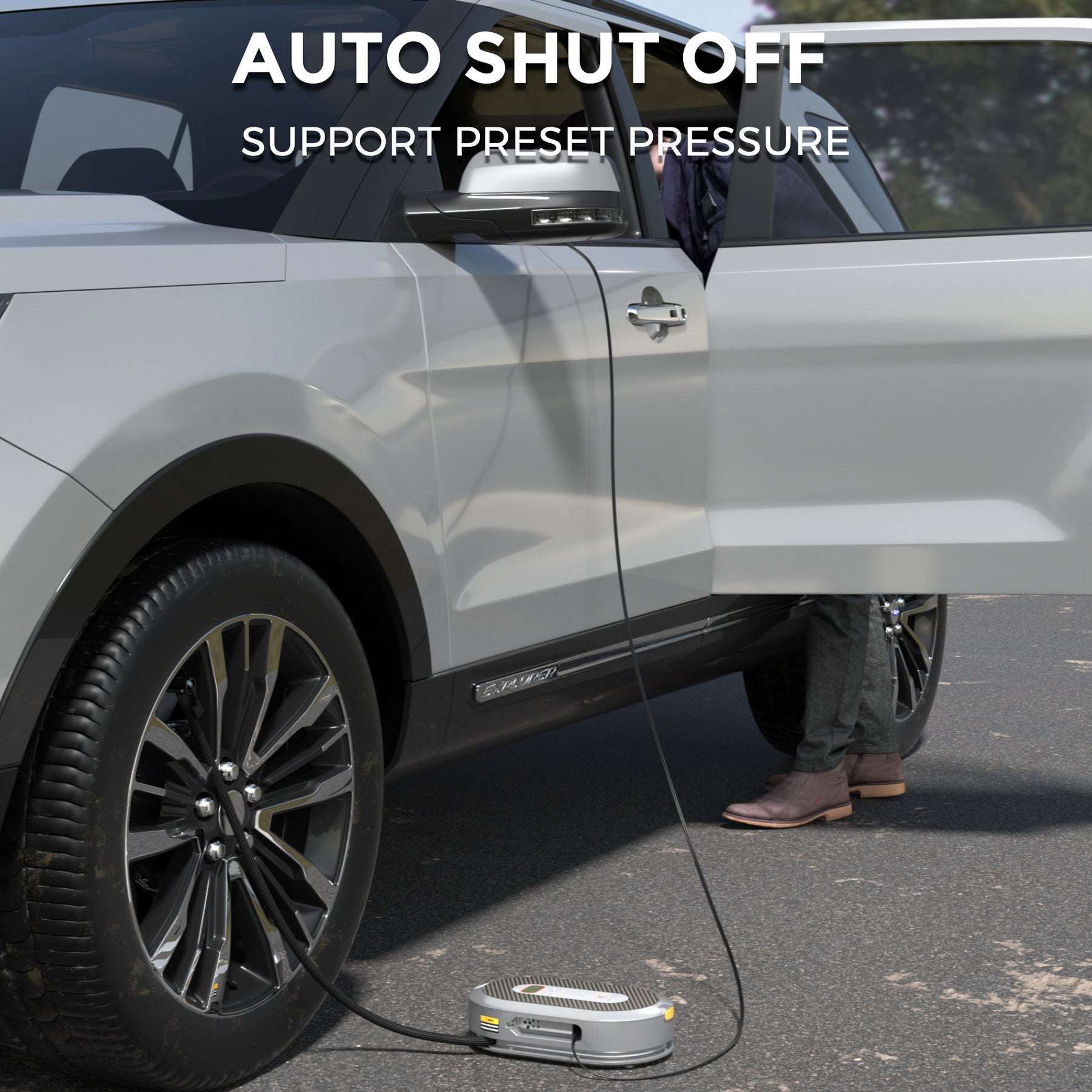 Retractable Air Compressor-Tire Inflator