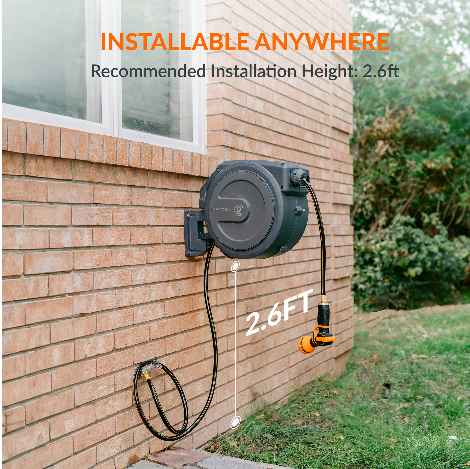 Retractable Garden Hose Reel-1/2in-100ft
