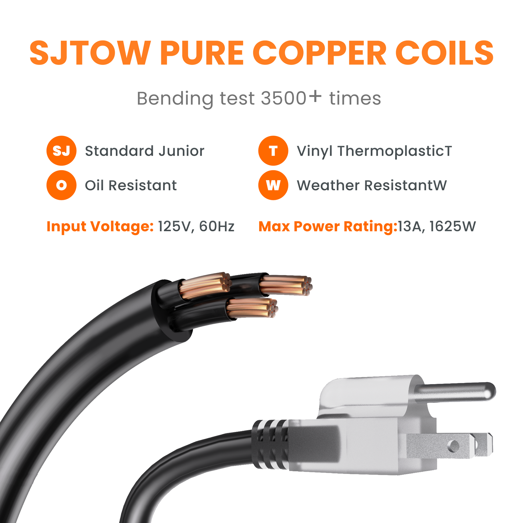 Retractable Extension Cord Reel-50ft-12AWG