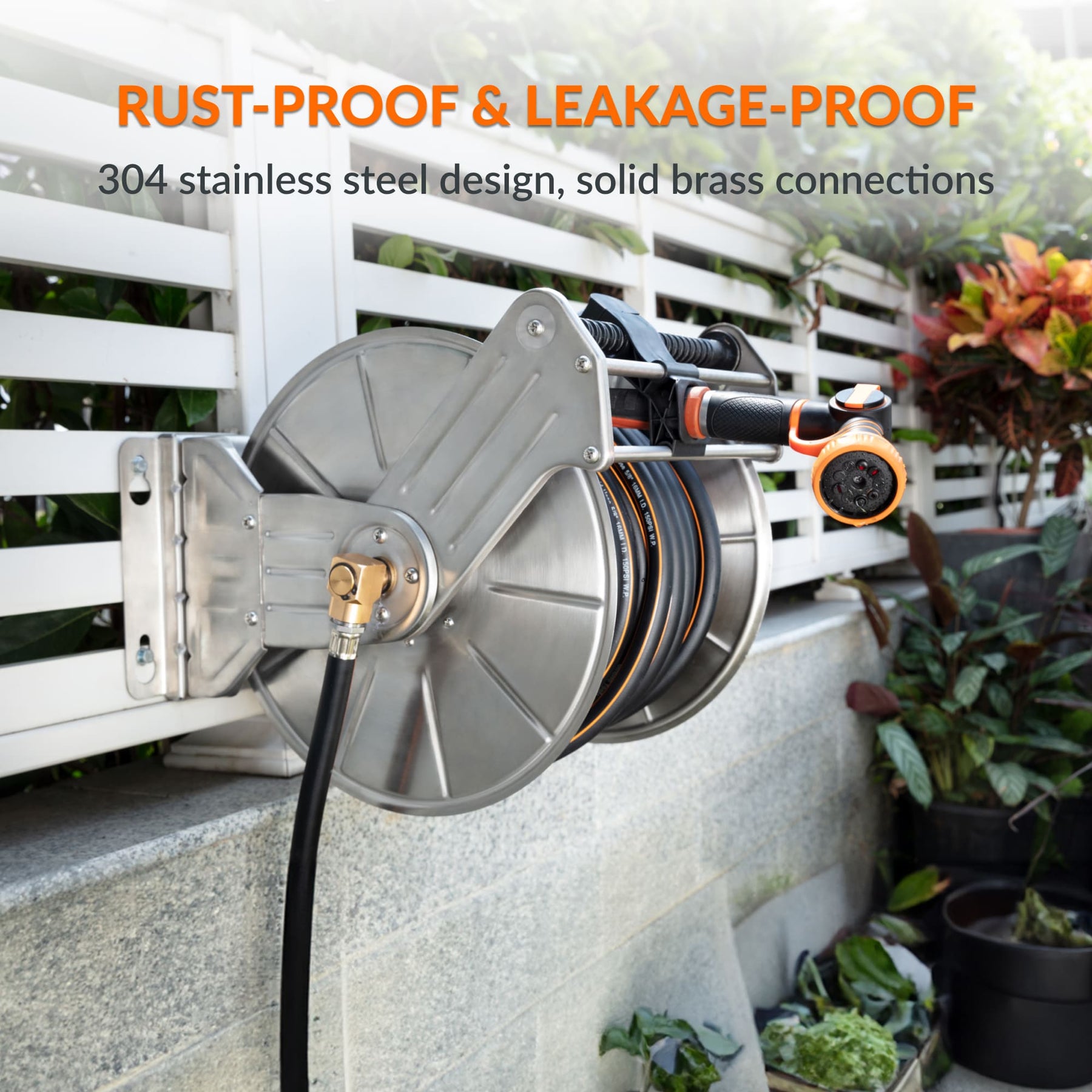 Wall Mounted Hose Reel-Stainless Steel