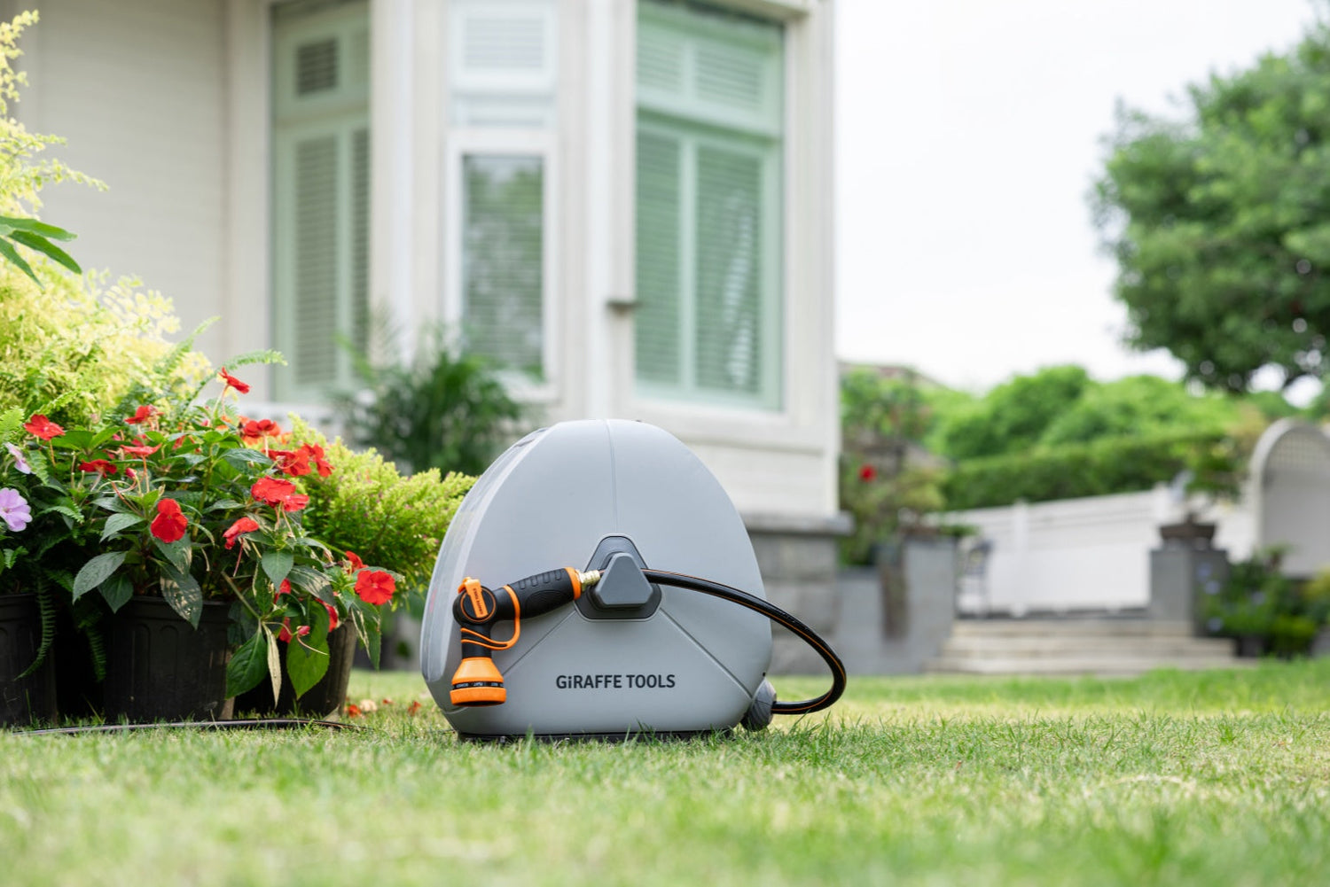 Ground-Mounted Retractable Hose Reel 82ft-130ft