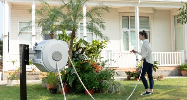 Garden Hose Reel With Hose