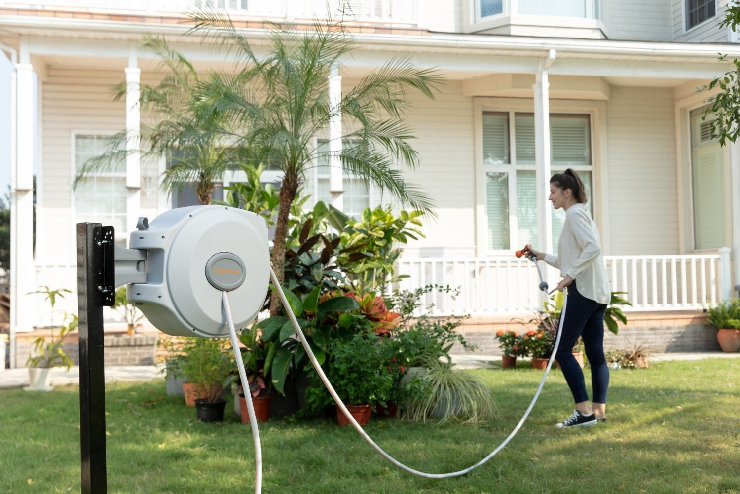 Garden Hose Reel With Hose