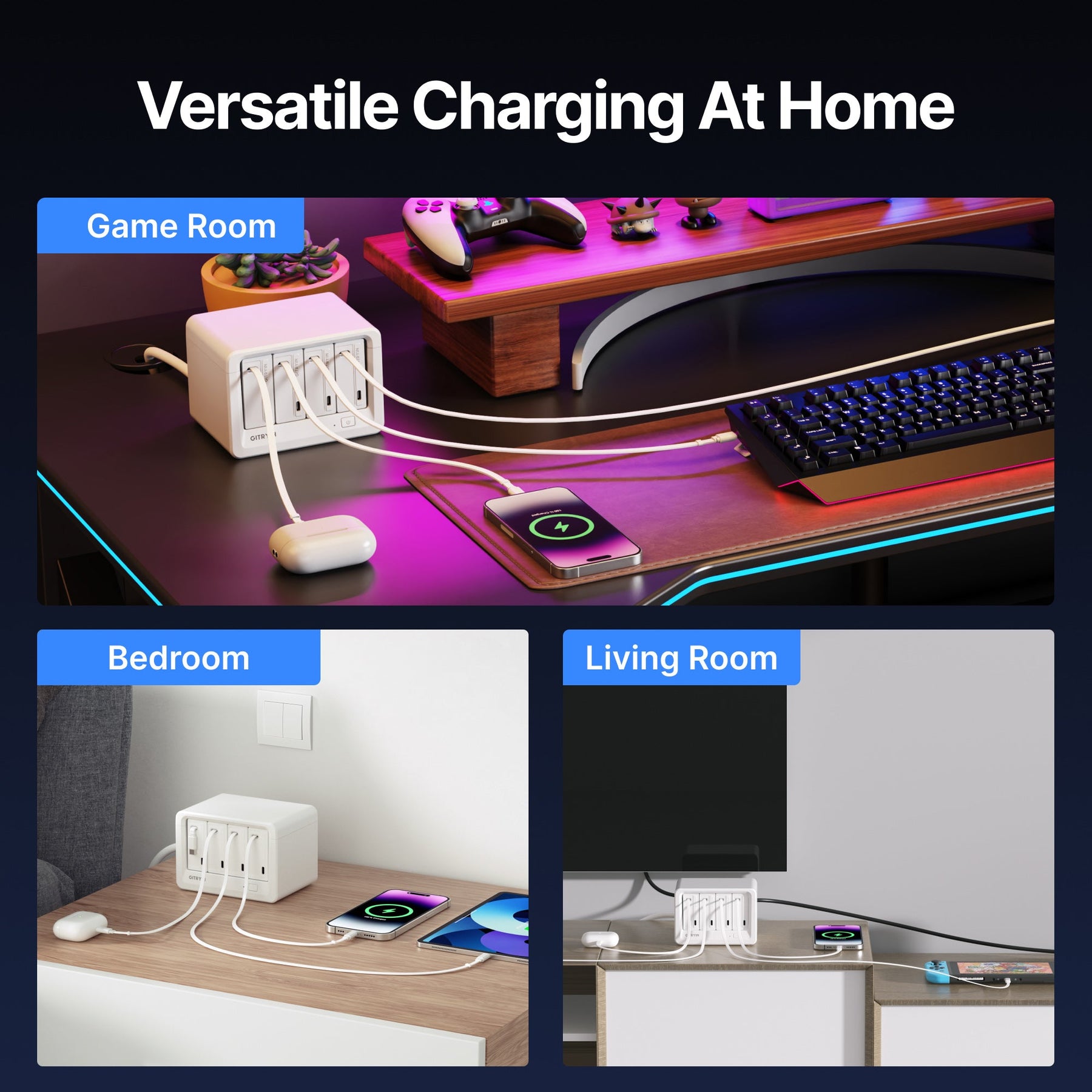 Gitryin Desktop Charging Station 12-in-1 (65W Combo)