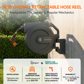Retractable Garden Hose Reel-5/8in-115ft
