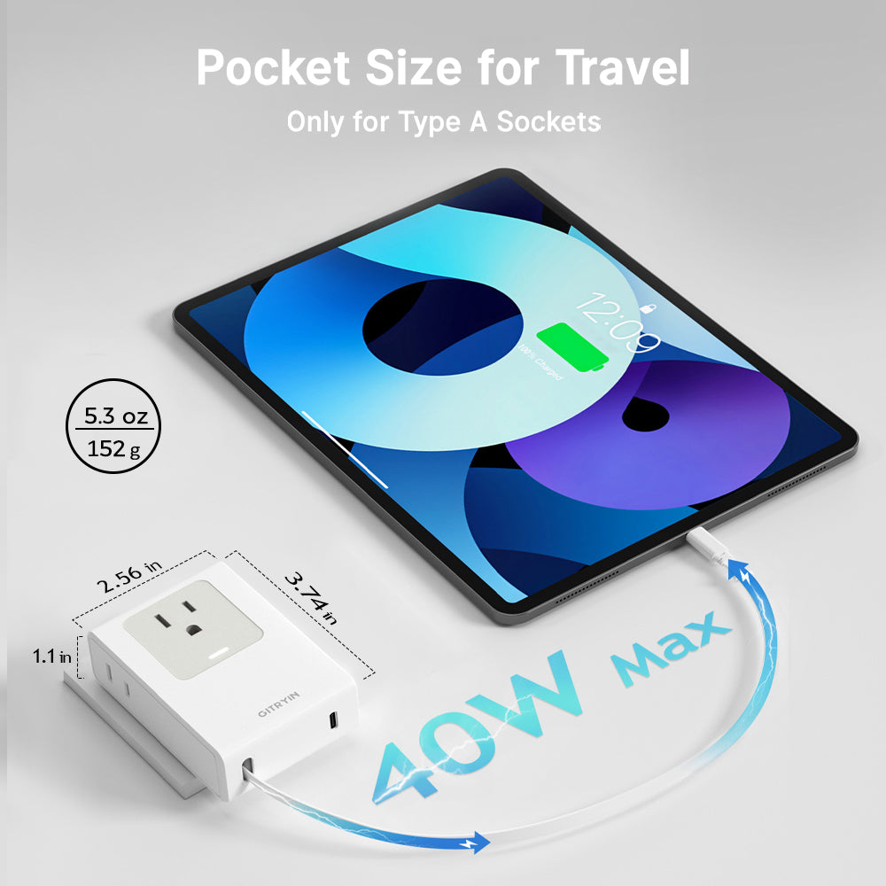 Gitryin Retractable Travel Adapter 5-in-1 Charger