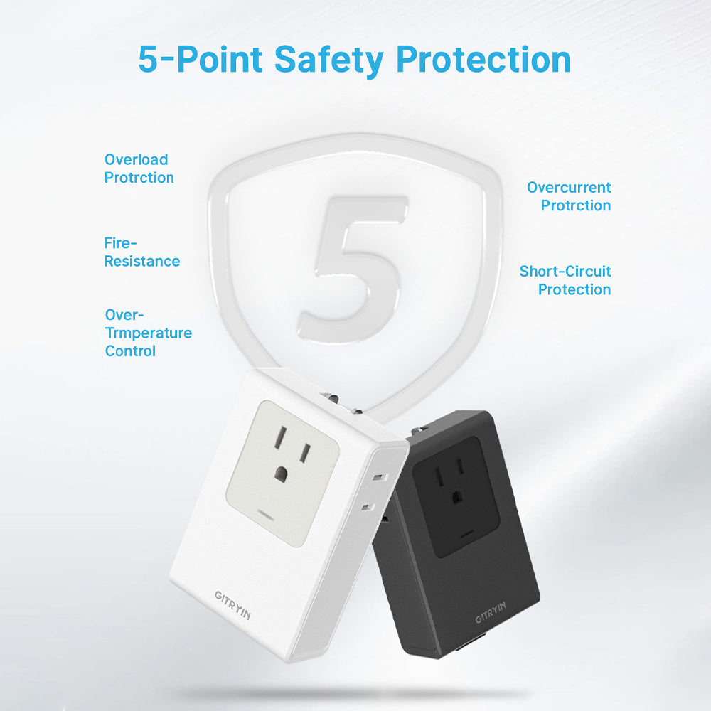 Gitryin Retractable Travel Adapter 5-in-1 Charger