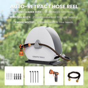 Giraffe Tools Ground-Mounted Retractable Hose Reel