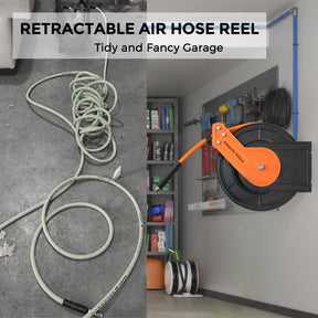 Retractable Air Hose Reel-Alloy Steel Reel-3/8in-50ft