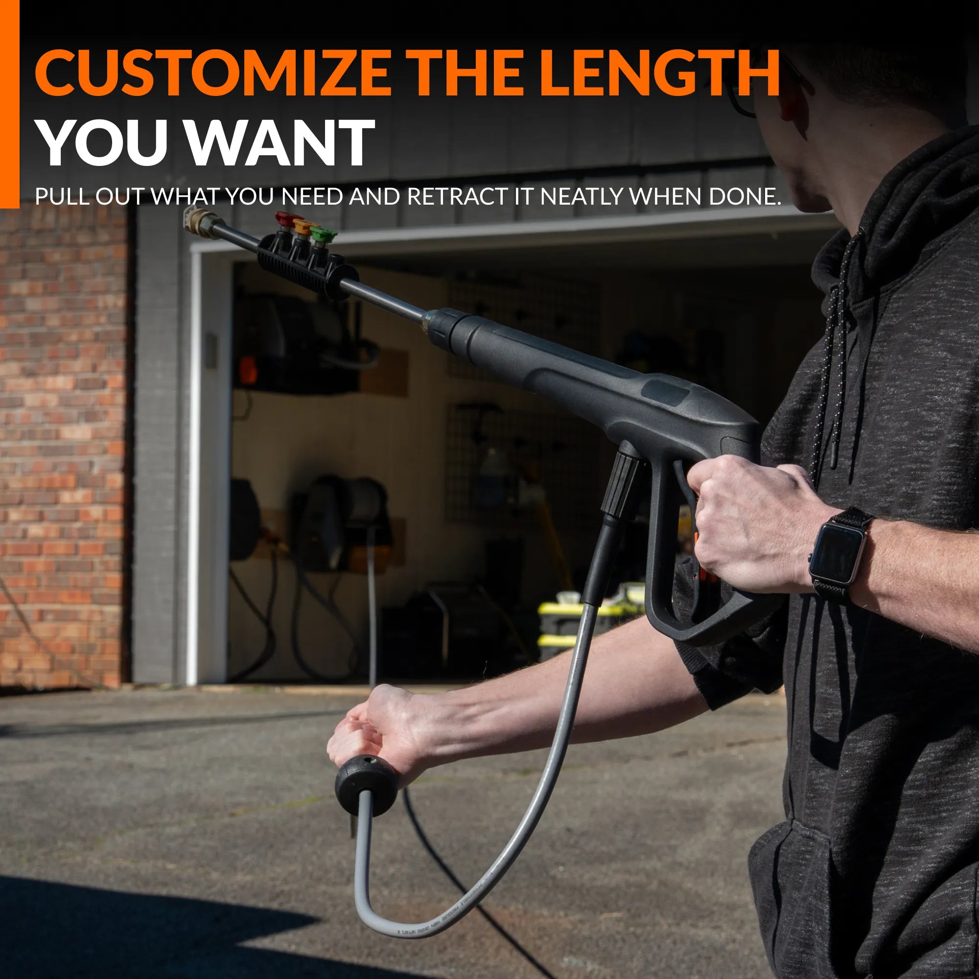 Giraffe Tools Pressure Washer Pro Custom the hose length Features