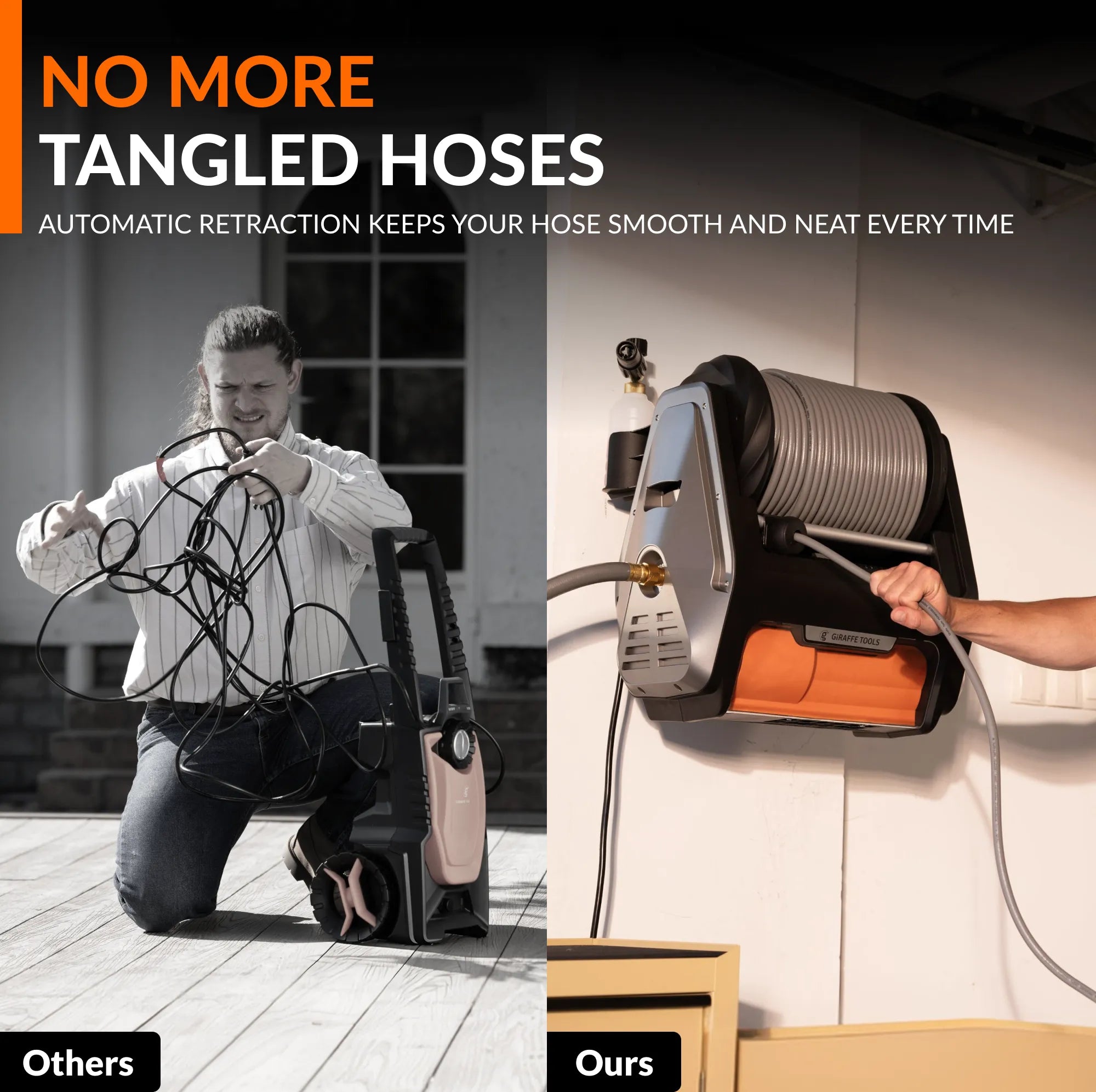 Giraffe Tools Pressure Washer Pro No More Tangled Hoses Features