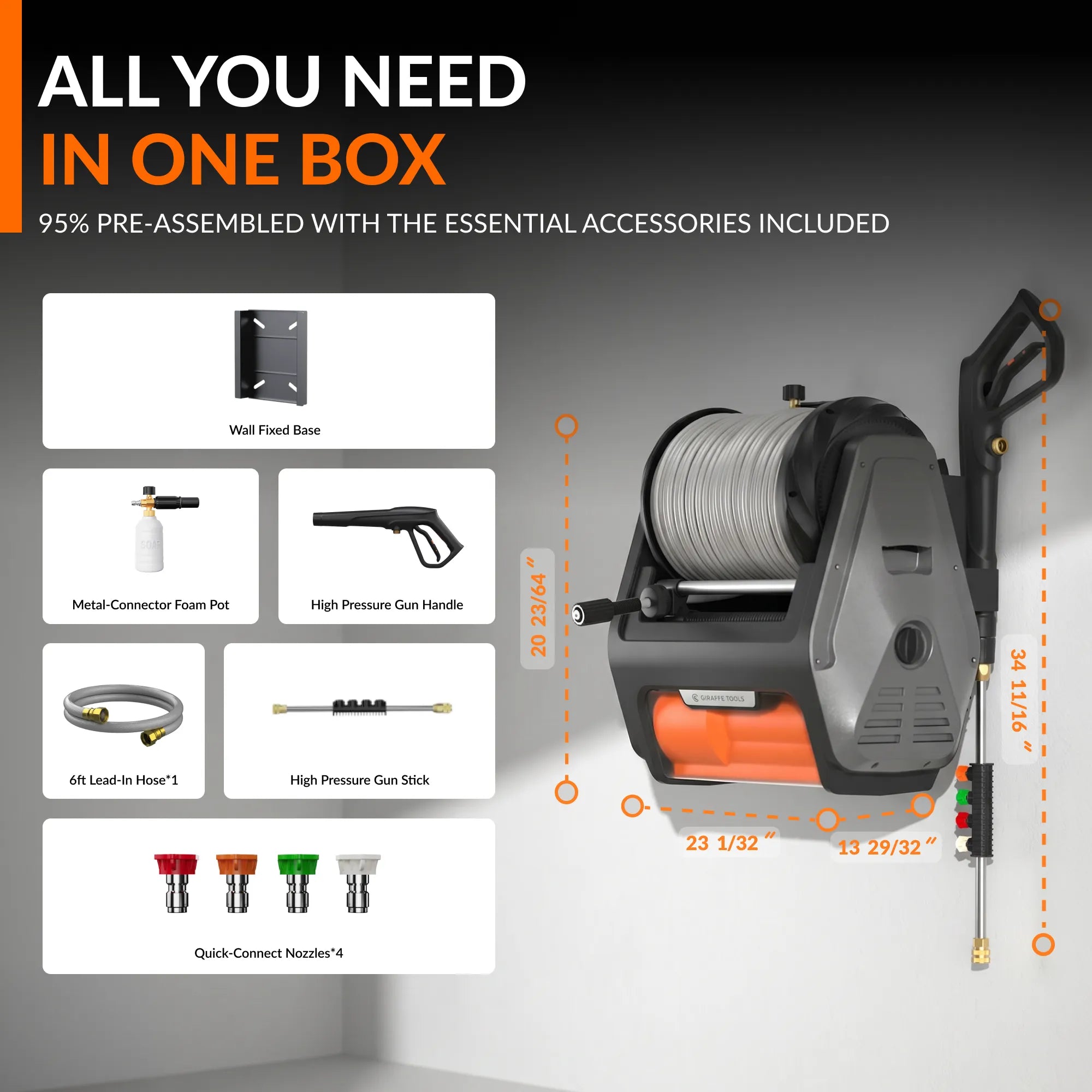 Giraffe Tools Pressure Washer Pro Package List Features