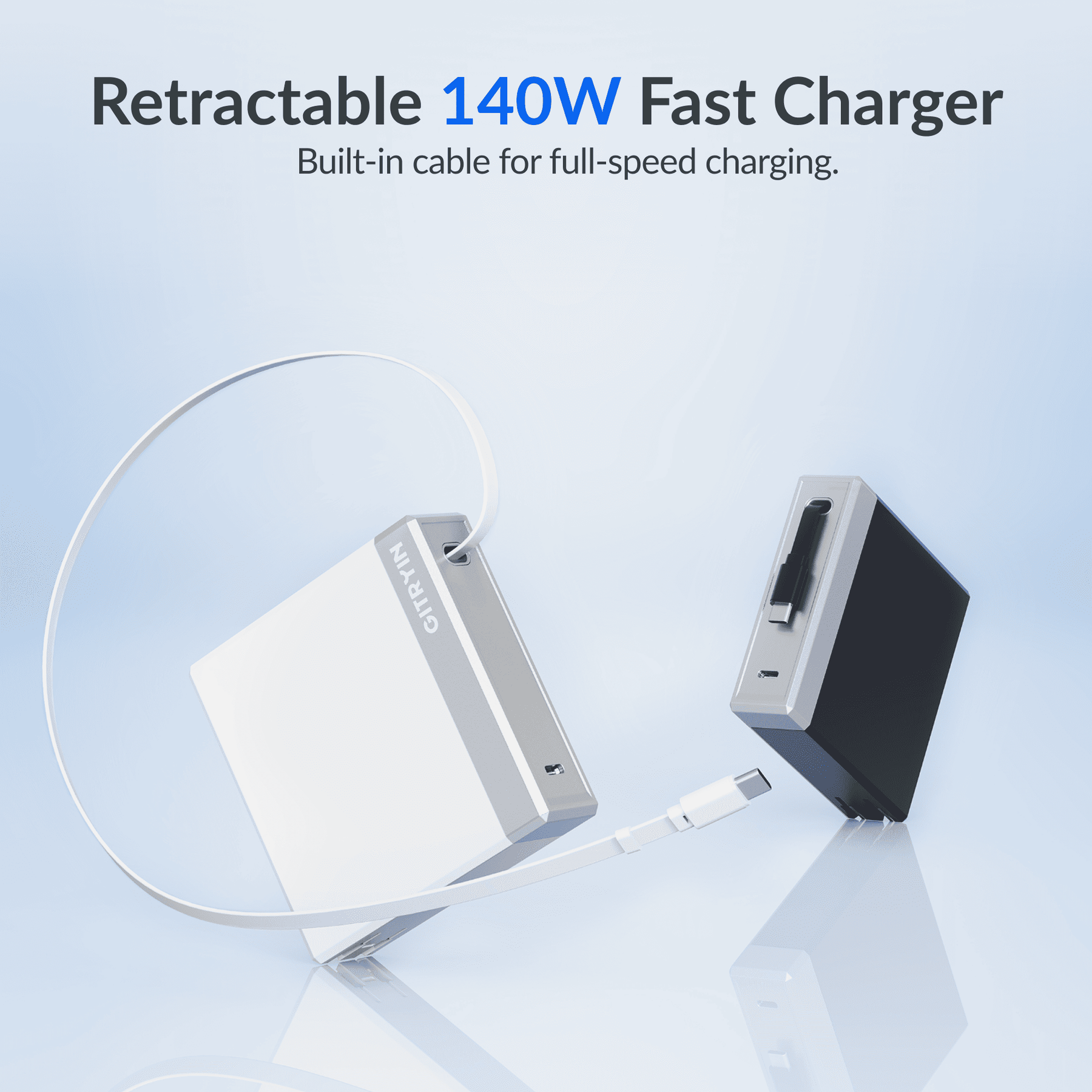 Gitryin Retractable 140W Fast Charger - USB-C Cable