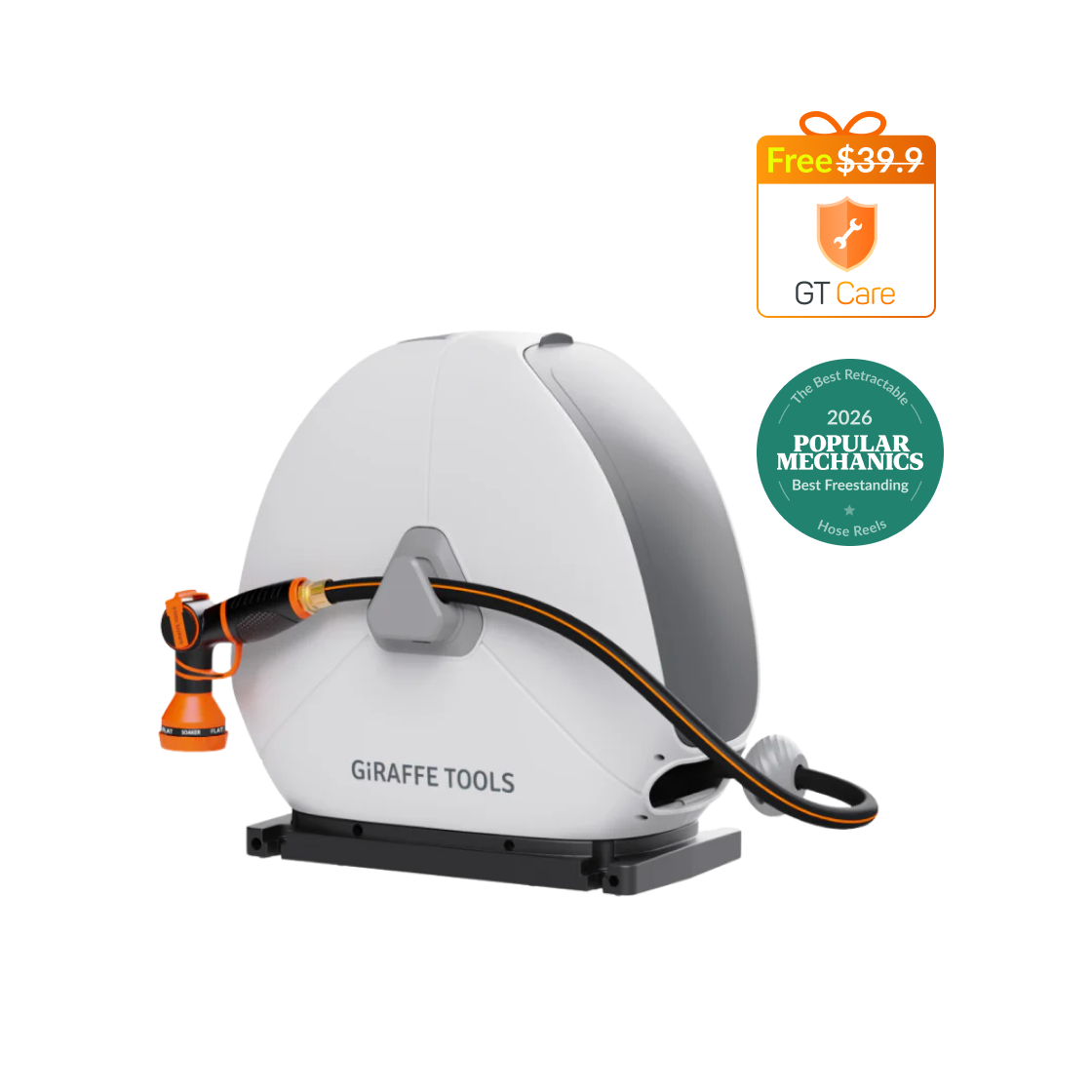 Ground-Mounted Retractable Hose Reel 82ft-130ft