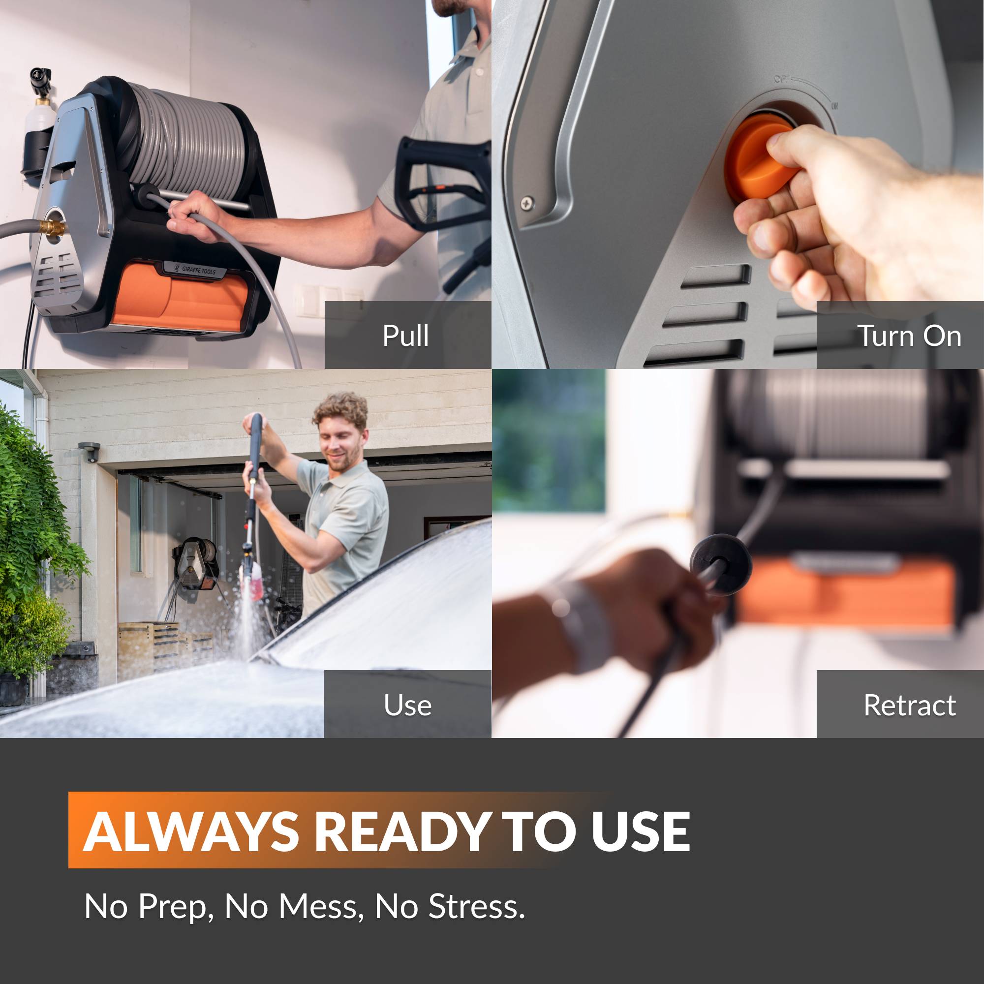 Grandfalls Retractable Pressure Washer PRO Features