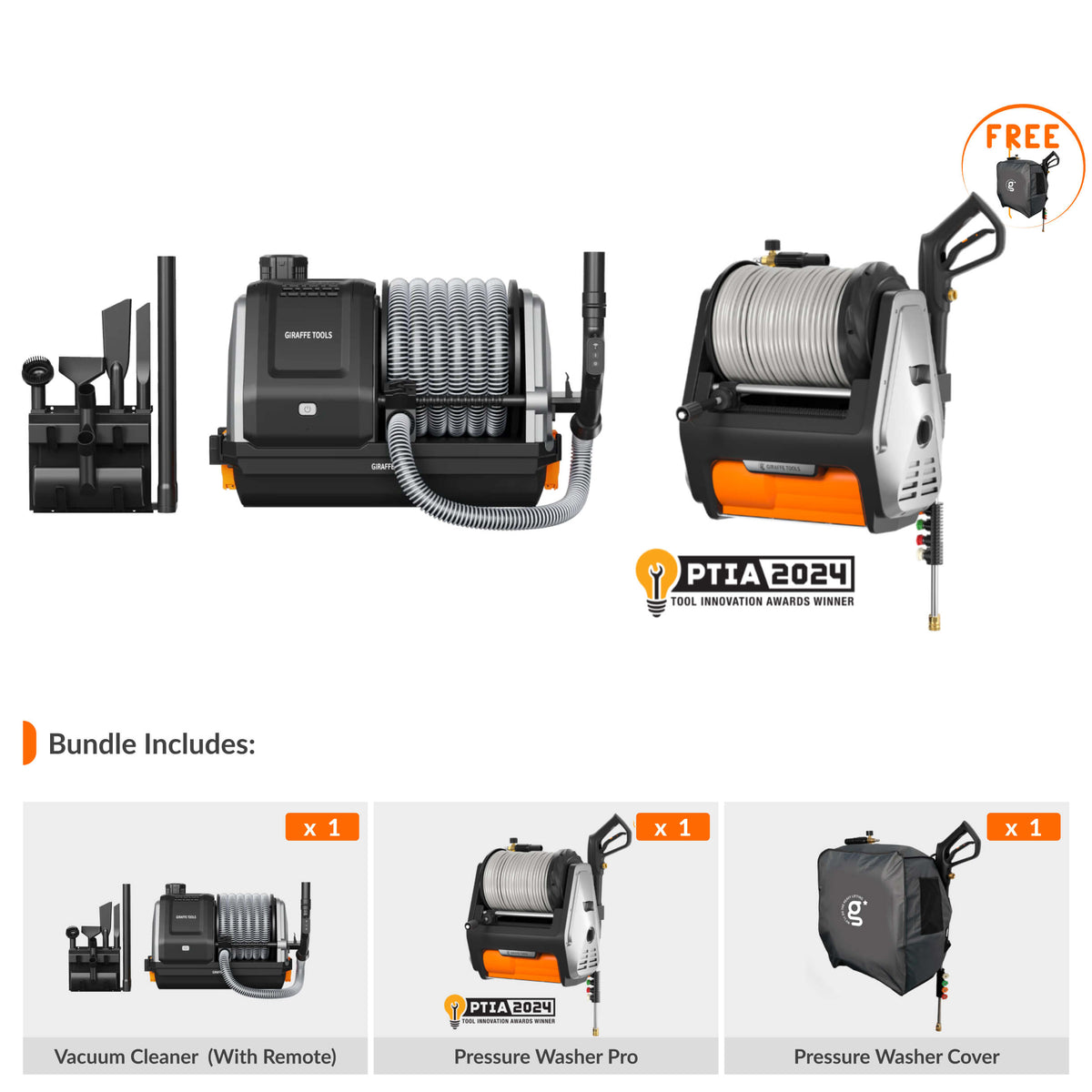 Ultimate Cleaning Set - Pressure washer pro light sliver + vacuum  cleaner + cover
