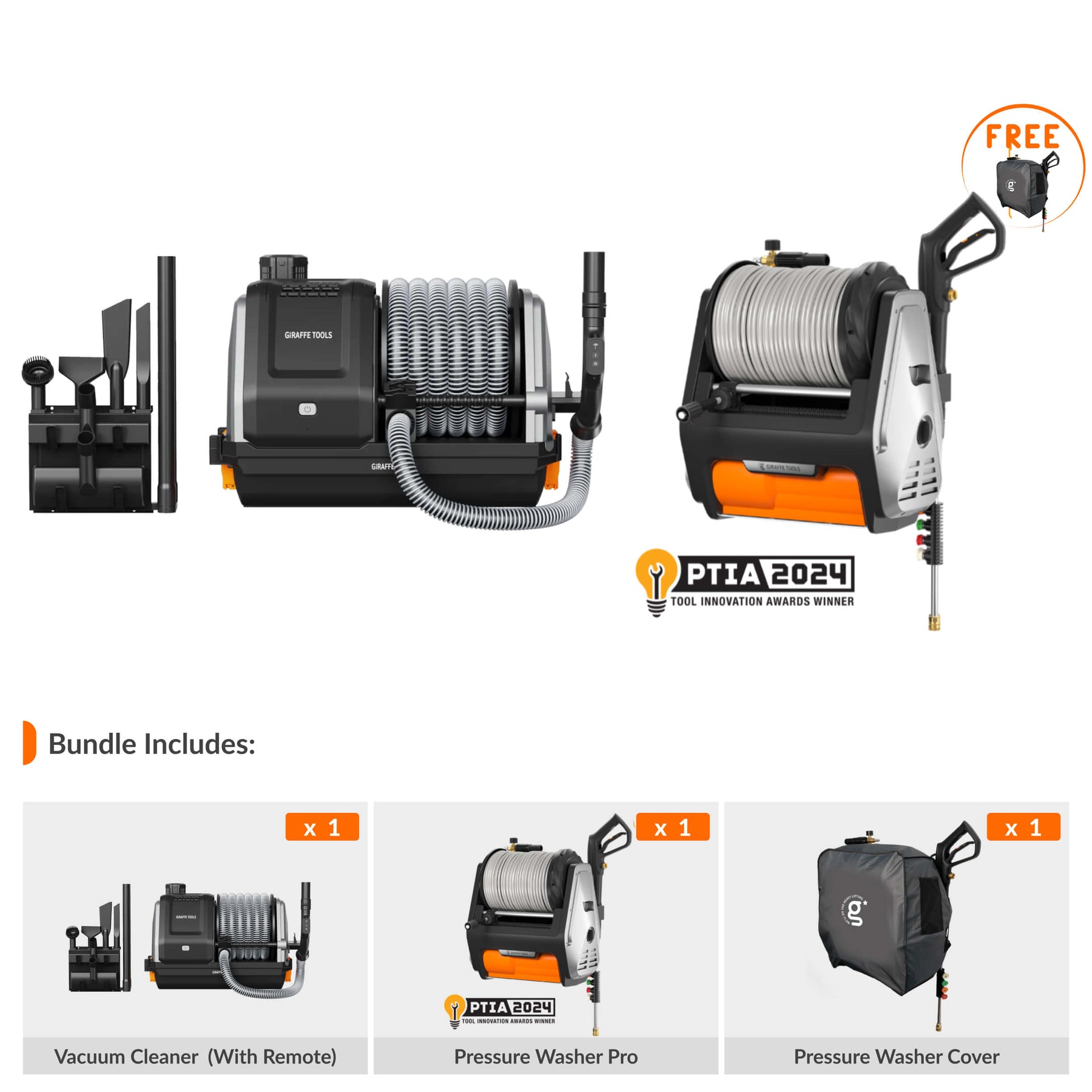 Ultimate Cleaning Set - Pressure washer pro light sliver + vacuum  cleaner + cover