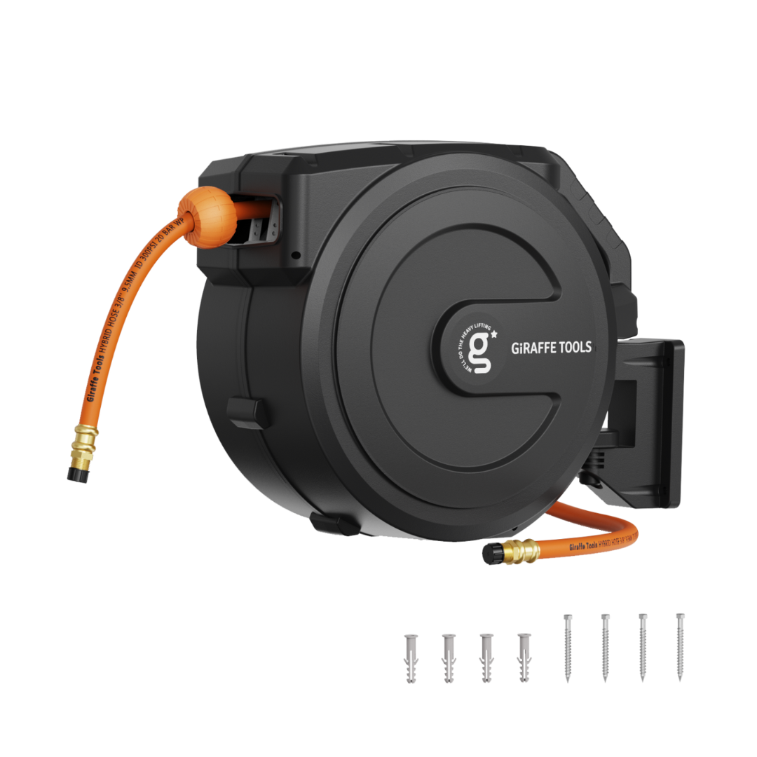 Retractable Air Hose Reel-PP Housing-3/8in-50ft