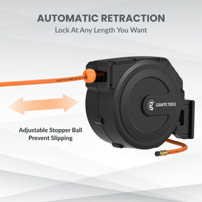 Retractable Air Hose Reel-PP Housing-3/8in-50ft