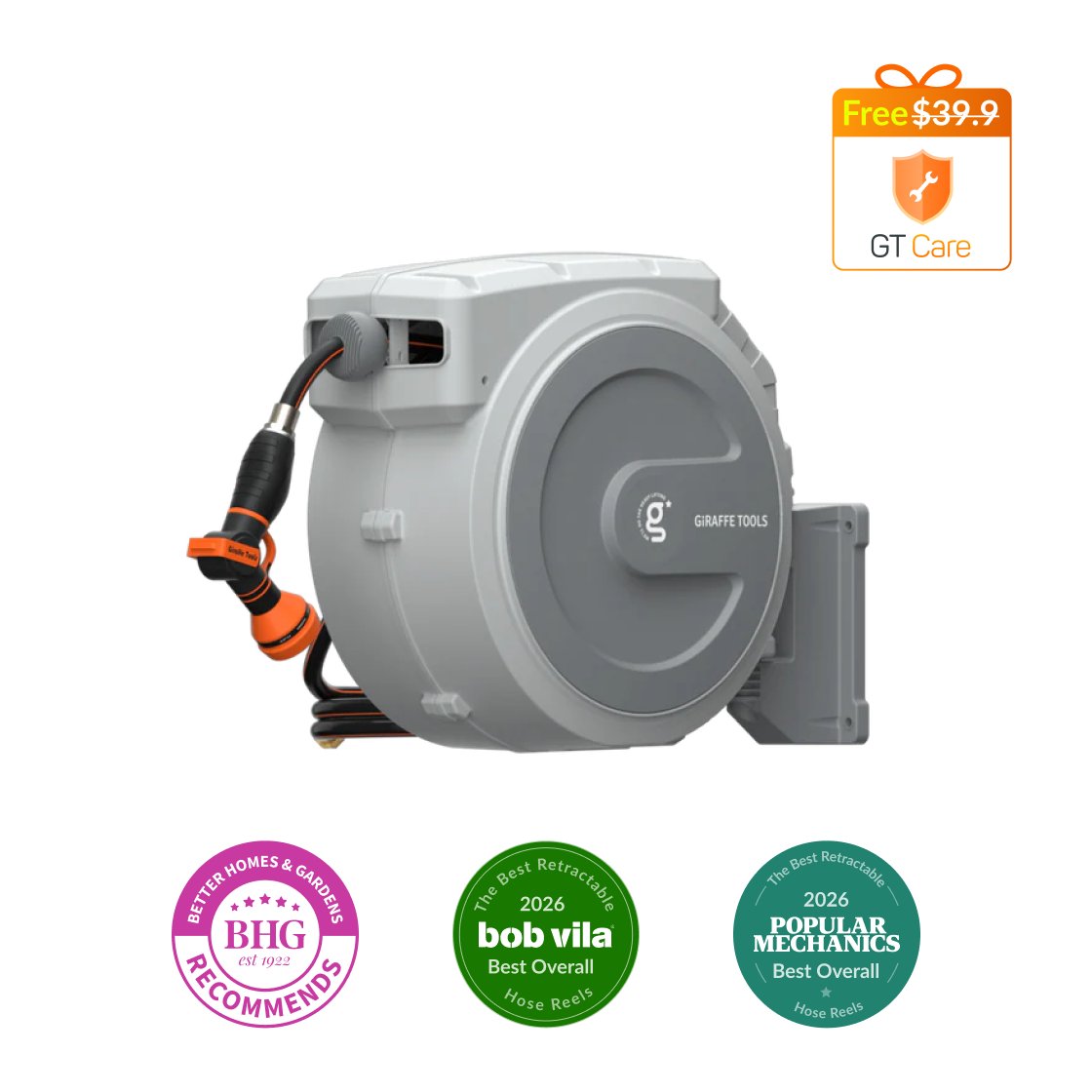 Retractable Garden Hose Reel-1/2in-130ft